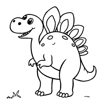 Stegosaurus Colouring Page (Toddler, Bold & Easy)