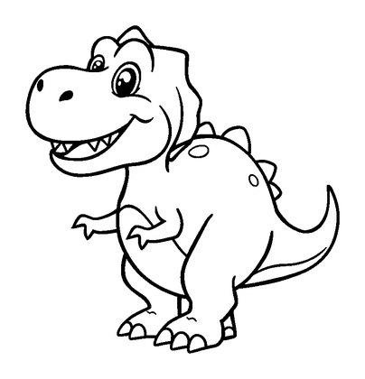 T Rex Colouring Page (Kids, Bold & Easy)