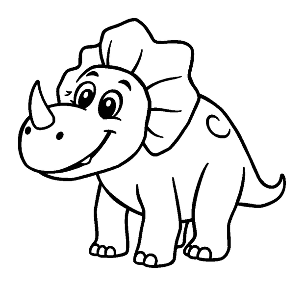 Triceratops colouring page — free printable for kids