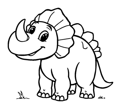 Triceratops Colouring Page (Kids, Standard)