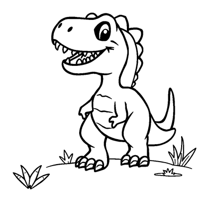 Velociraptor Colouring Page (Kids, Bold & Easy)