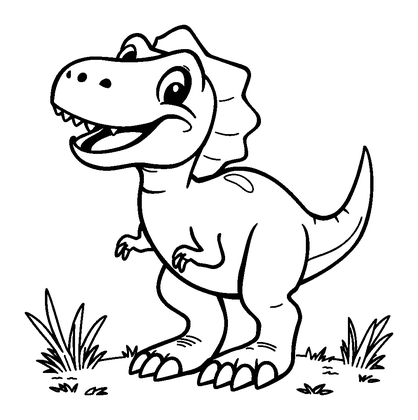 Velociraptor Colouring Page (Toddler, Bold & Easy)