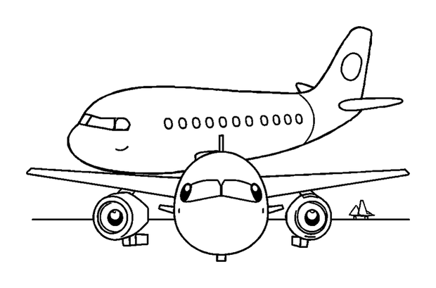 Airport colouring page — free printable for kids