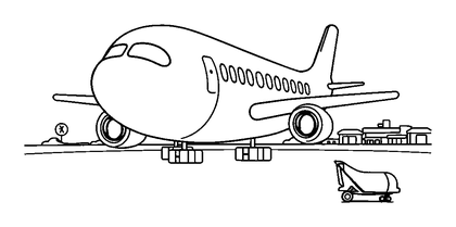 Airport Colouring Page (Toddler, Bold & Easy)