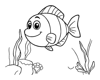 Aquarium Colouring Page (Kids, Standard)