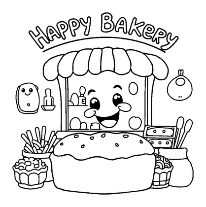 Bakery Colouring Page (Kids, Standard)