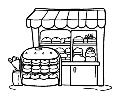 Bakery Colouring Page (Kids, Standard)