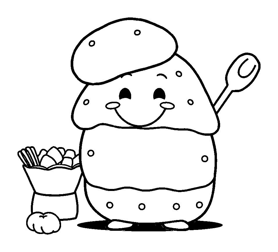 Bakery colouring page — free printable for toddlers