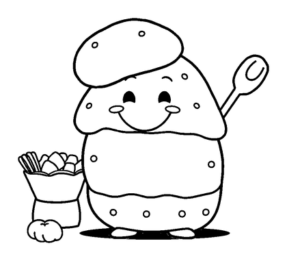 Bakery Colouring Page (Toddler, Bold & Easy)