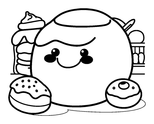 Bakery colouring page — free printable for toddlers