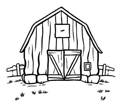Barn Colouring Page (Kids, Bold & Easy)