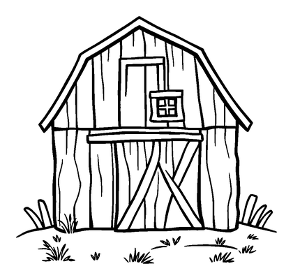 Barn Colouring Page (Kids, Standard)