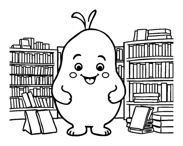 Bookshop colouring page — free printable for toddlers
