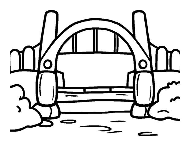 Bridge colouring page — free printable for kids