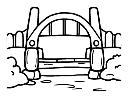 Bridge Colouring Page (Kids, Bold & Easy)
