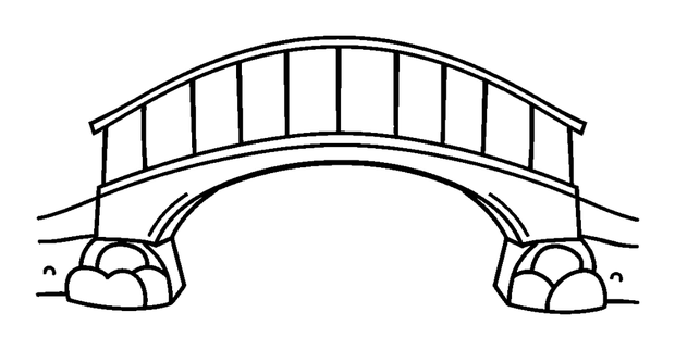 Bridge colouring page — free printable for kids
