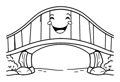 Bridge Colouring Page (Toddler, Bold & Easy)