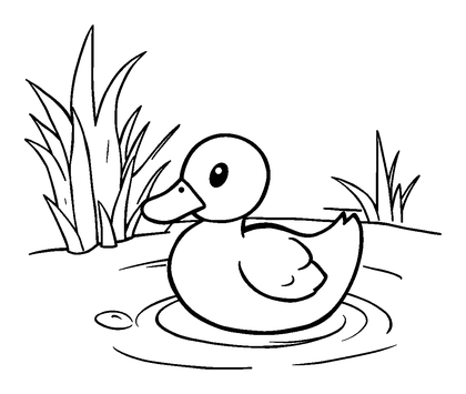 Duck Pond Colouring Page (Kids, Standard)