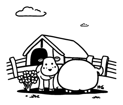 Farm Scene Colouring Page (Kids, Bold & Easy)