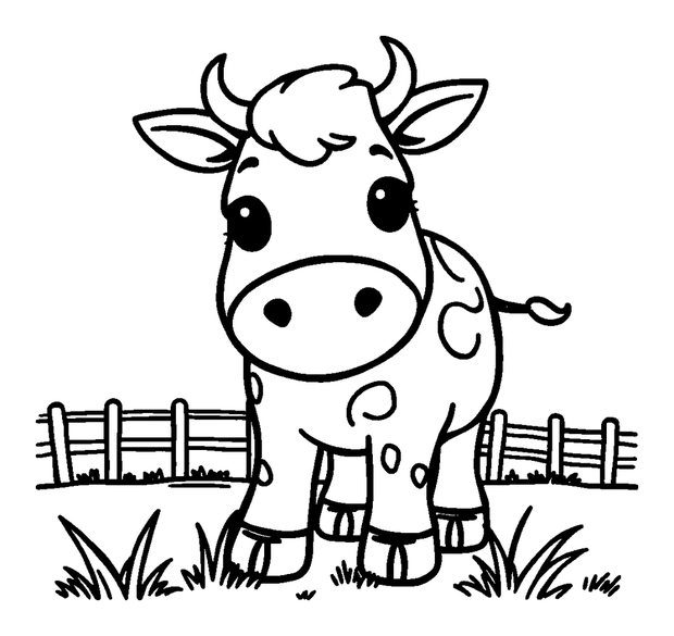 Farm Scene colouring page — free printable for toddlers