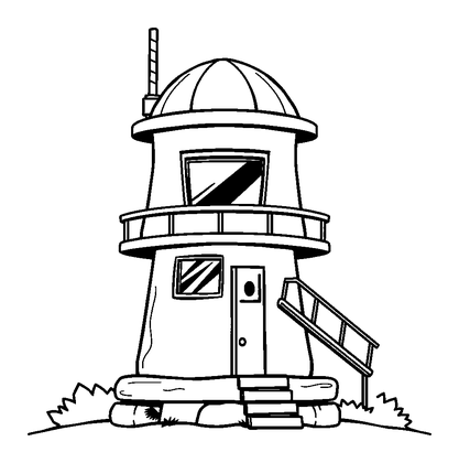 Fire Lookout Colouring Page (Kids, Standard)