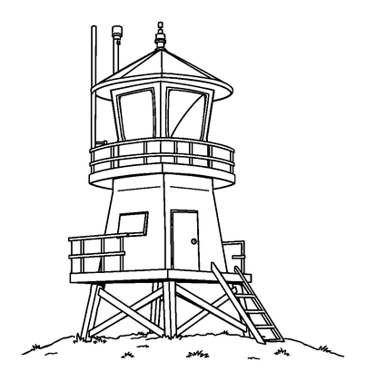 Fire Lookout Colouring Page (Toddler, Bold & Easy)