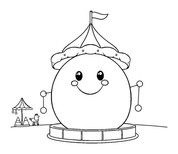 Funfair colouring page — free printable for toddlers