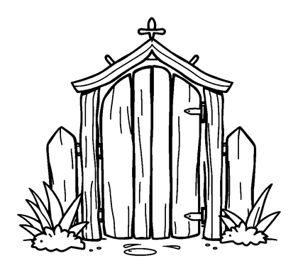 Garden Gate Colouring Page (Kids, Standard)
