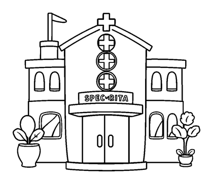 Hospital Colouring Page (Kids, Standard)