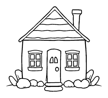 House Colouring Page (Kids, Standard)