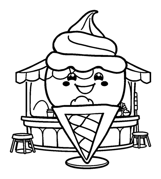 Ice Cream Parlour colouring page — free printable for toddlers
