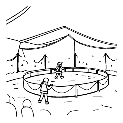 Ice Rink Colouring Page (Kids, Bold & Easy)