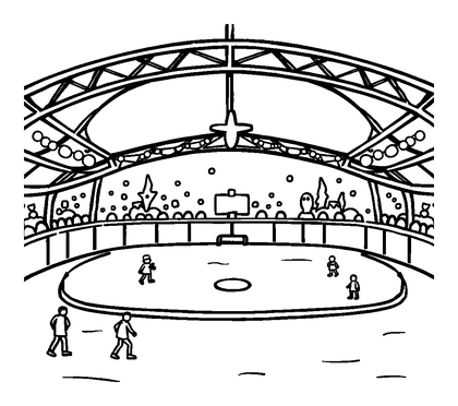 Ice Rink Colouring Page (Kids, Standard)
