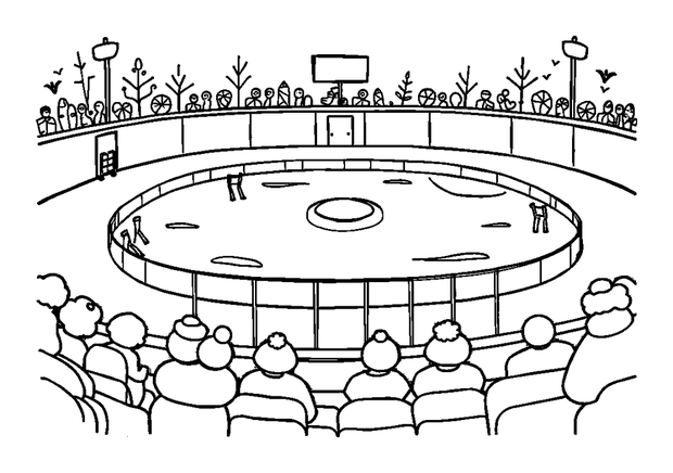 Ice Rink colouring page — free printable for toddlers