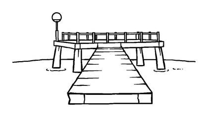 Jetty Colouring Page (Kids, Bold & Easy)