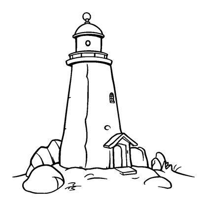 Lighthouse Colouring Page (Kids, Bold & Easy)