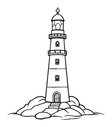 Lighthouse Colouring Page (Kids, Bold & Easy)