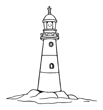 Lighthouse Colouring Page (Toddler, Bold & Easy)