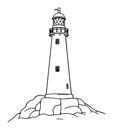Lighthouse Colouring Page (Toddler, Bold & Easy)