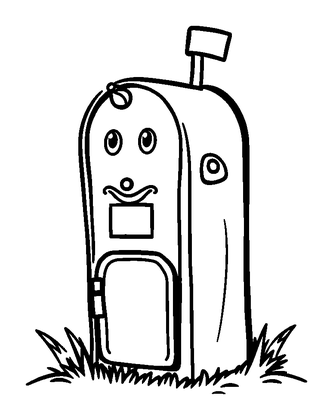 Mailbox Colouring Page (Toddler, Bold & Easy)