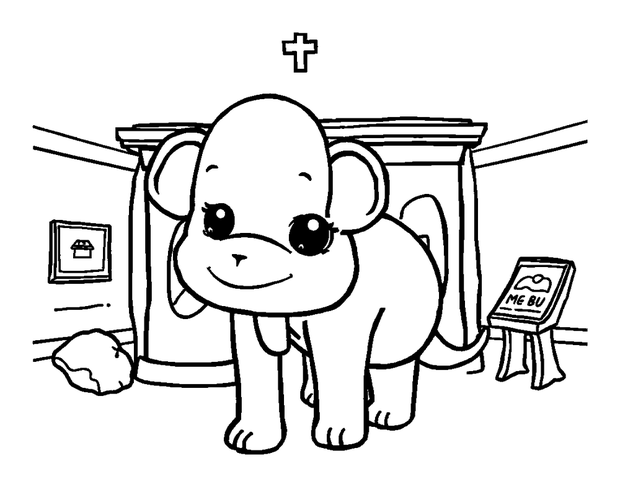 Museum colouring page — free printable for kids