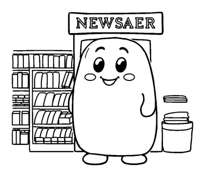Newsagent Colouring Page (Toddler, Bold & Easy)