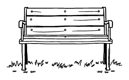 Park Bench Colouring Page (Toddler, Bold & Easy)