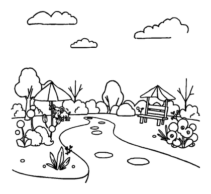 Park Colouring Page (Kids, Standard)