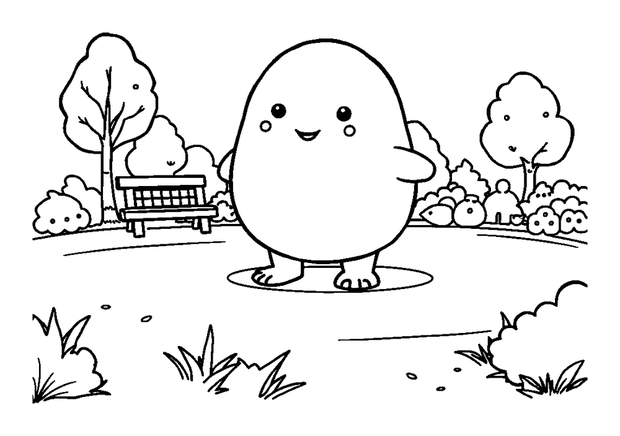 Park colouring page — free printable for toddlers