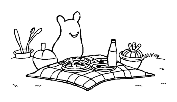 Picnic Scene colouring page — free printable for kids