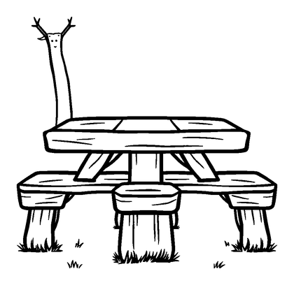Picnic Table Colouring Page (Kids, Standard)