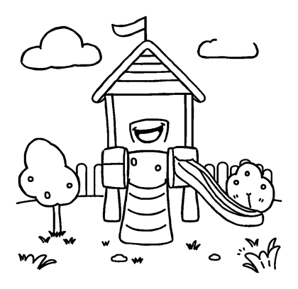 Playground Colouring Page (Kids, Bold & Easy)