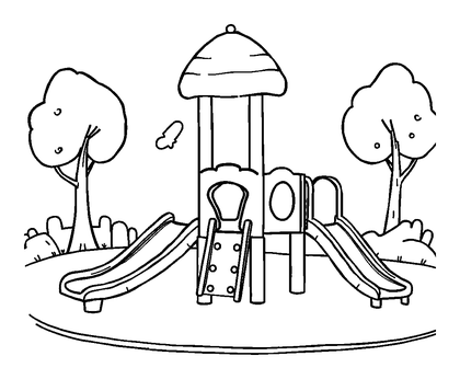 Playground Colouring Page (Kids, Bold & Easy)