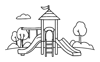 Playground Colouring Page (Kids, Standard)